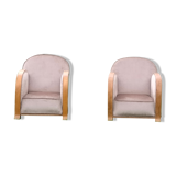 Pair of club armchairs completely renovated