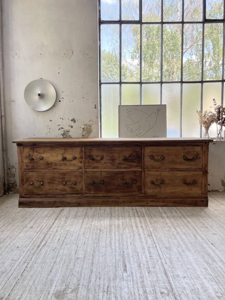 XXL walnut silk loom furniture from the 50s