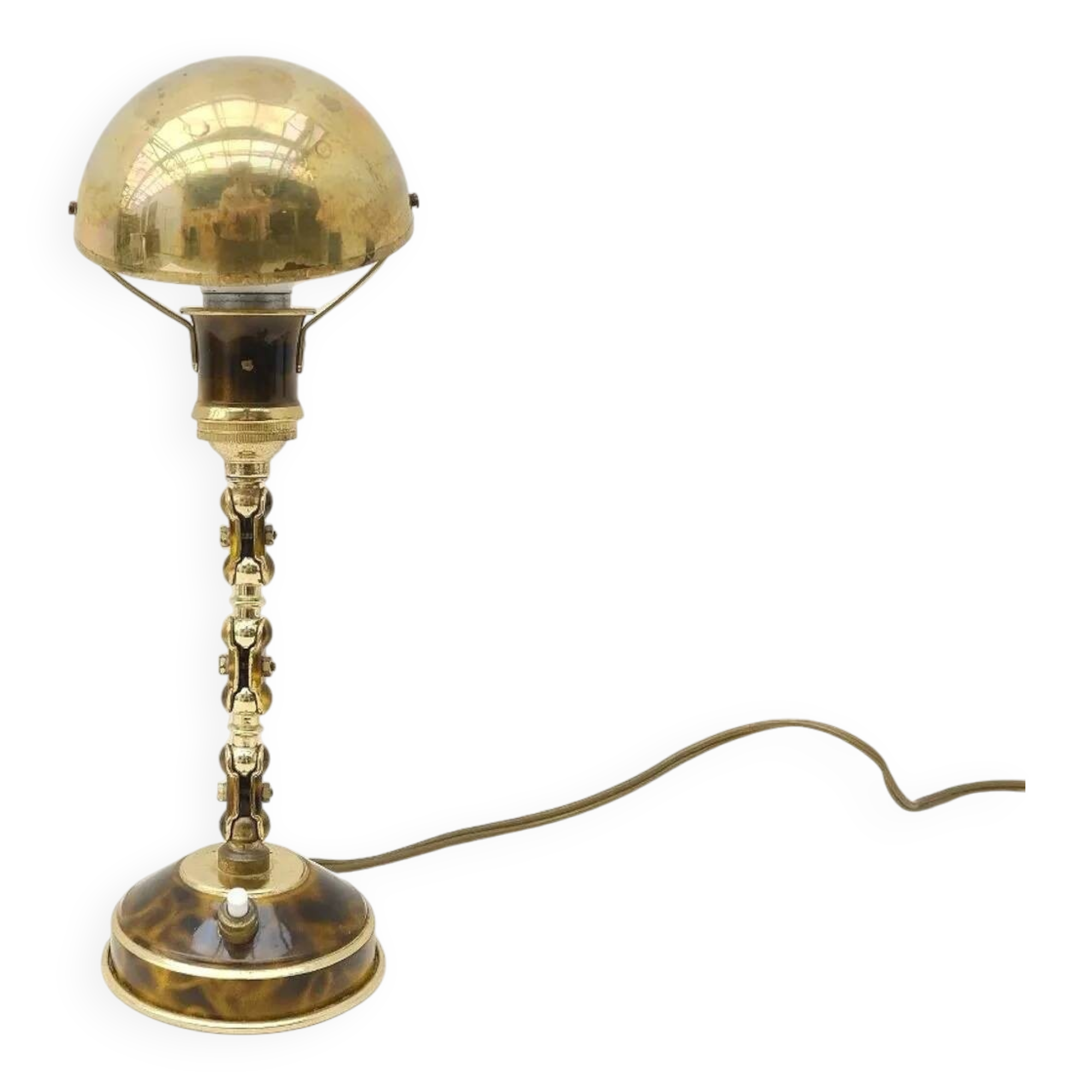 Adjustable desk lamp in lacquered brass, France 1940