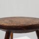 Rustic French wooden stool in wabi sabi style, ca. 1850