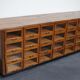 Vintage dutch oak haberdashery cabinet 1930s