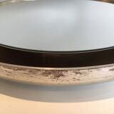 Silver mirror in curved wood 66.5 x 66.5 cm
