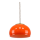 Mid-Century Italian Orange Glass and Brass Pendant Lamp