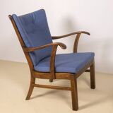 1940s Lounge Chairs by Tyge Hvass, Model 1628 for Fritz Hansen, Denmark