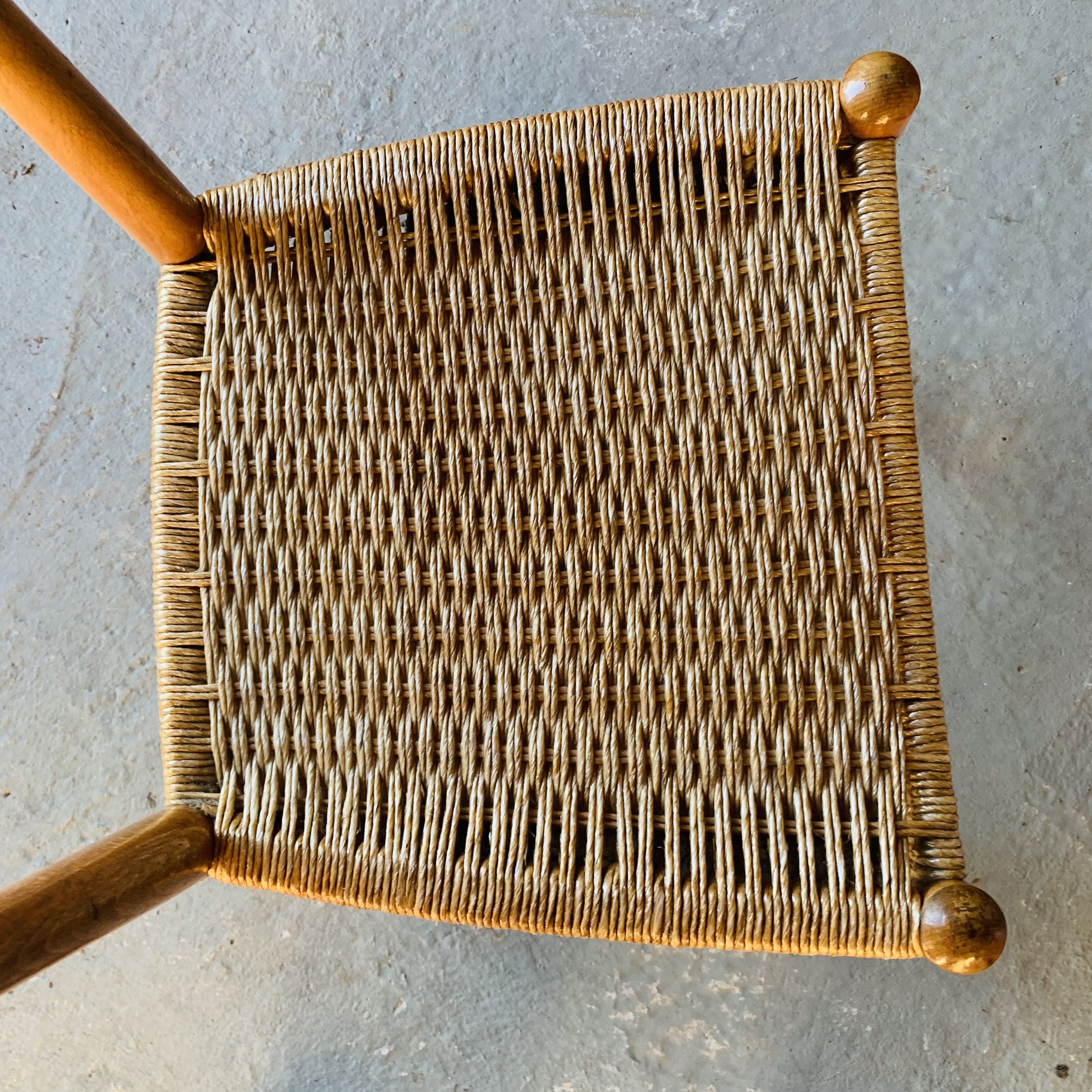Paire de chaises italienne bois et corde