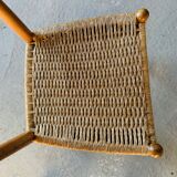 Pair of Italian chairs wood and rope
