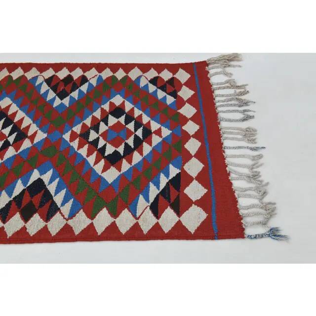 1970s Vintage Turkish Oushak Handmade Wool Cotton Purple Runner Rug 90x364