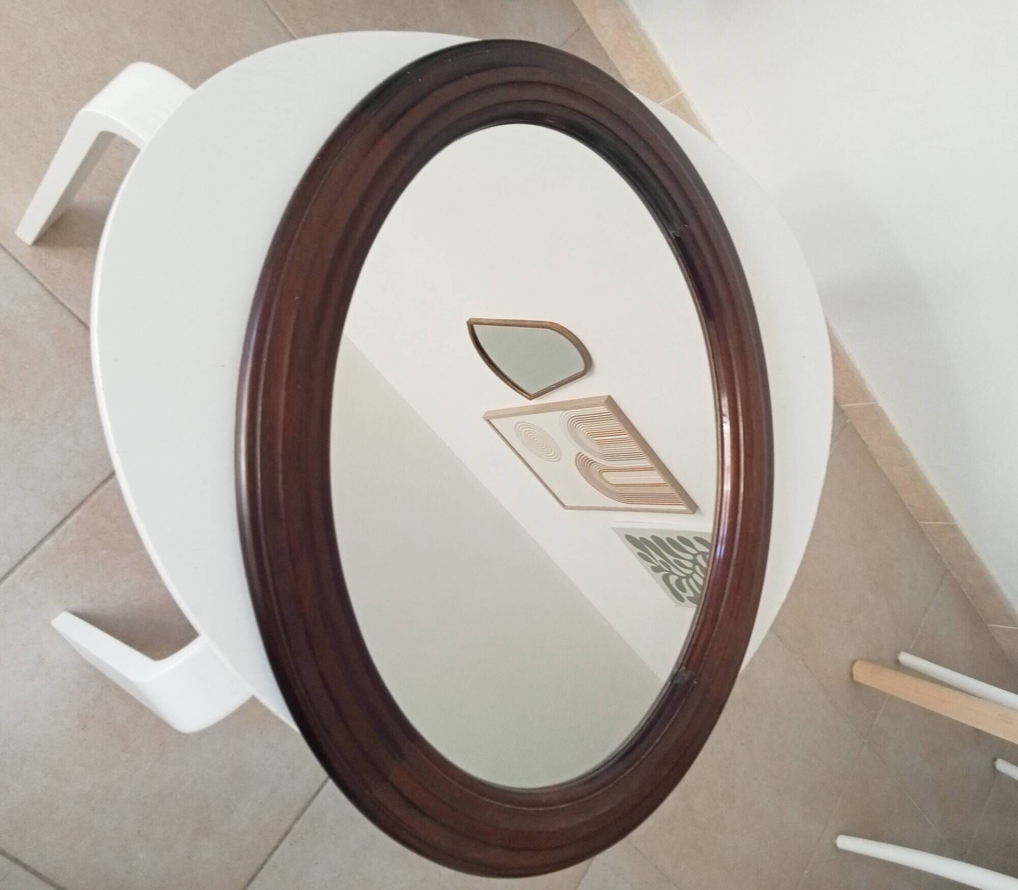 Miroir ovale vintage années 60/70 69*54 cm