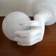 Pair of ceramic hand sconces - globe ball - vintage design 70's