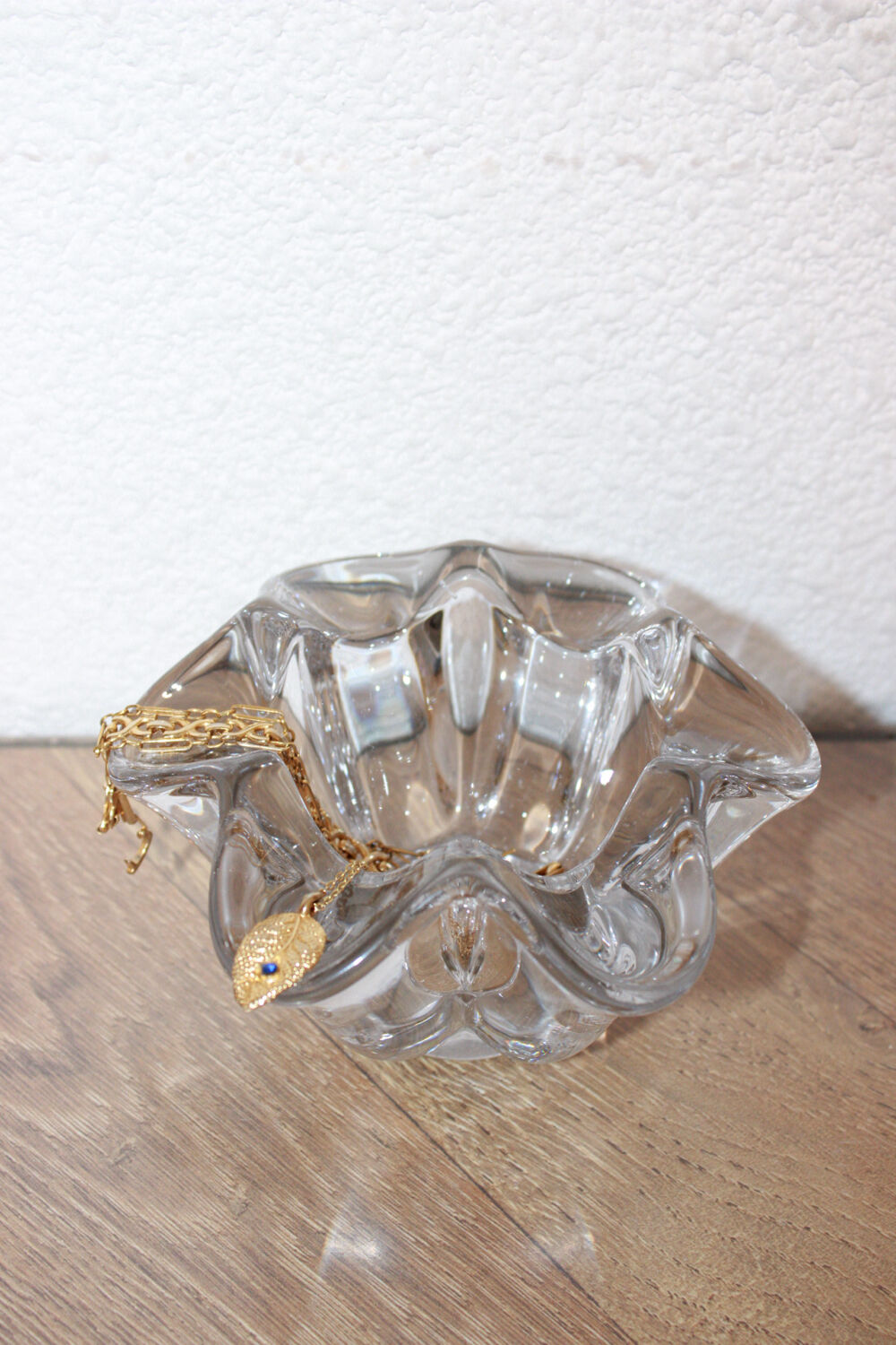 Ashtray / Pocket tray in crystal signed Art Vannes - Corolle model - V