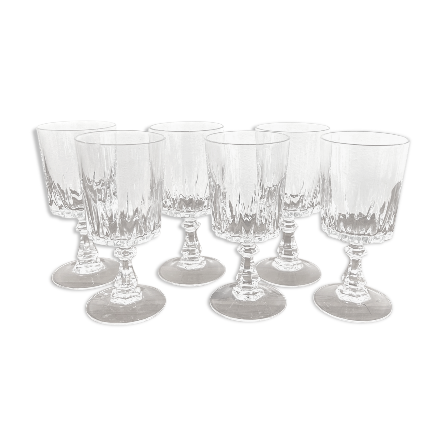Vintage cristal d'Arques glasses - Louvre model