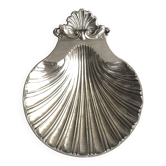 Coquillage en métal argenté / Vide-poche St-Jacques / Plaqué argent