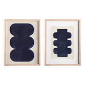 Duo de tableaux - peintures sur papier signées eawy