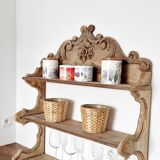 Old wall shelf carved in walnut