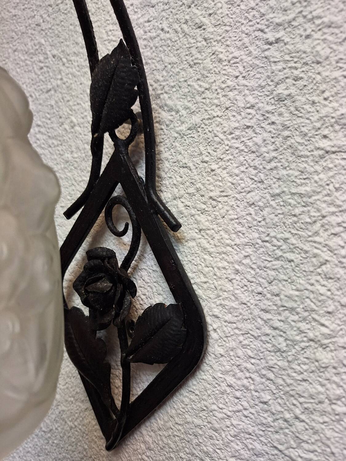 art deco wall light black iron pink decor