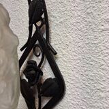 art deco wall light black iron pink decor