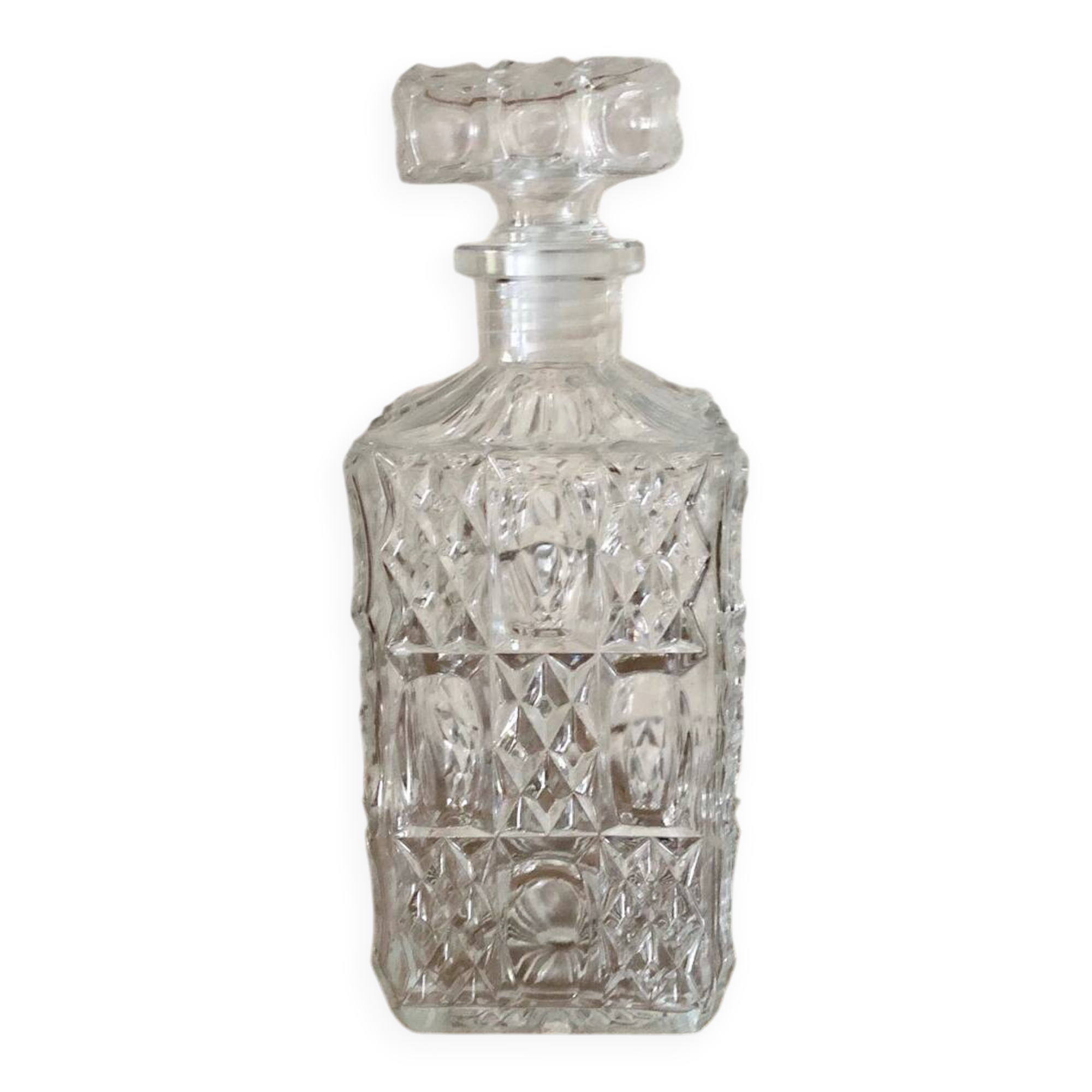 Large ornate glass carafe