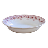 Pink ironstone salad bowl signed St Amand, Mûrier collection.