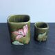 Vases old brown earthenware fives lille art nouveau