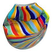 Vase ovale abstrait contemporain en verre de Murano