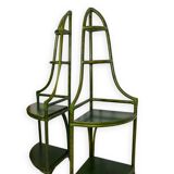 Buffet en rotin vert et hêtre, années 1970