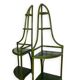 Buffet en rotin vert et hêtre, années 1970