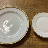Paris porcelain: 2 large dishes with gilded highlights from the late 19th century