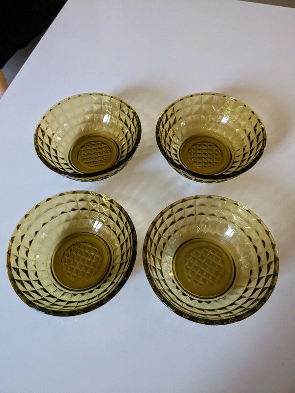 4 tinted glass bowls