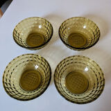 4 tinted glass bowls