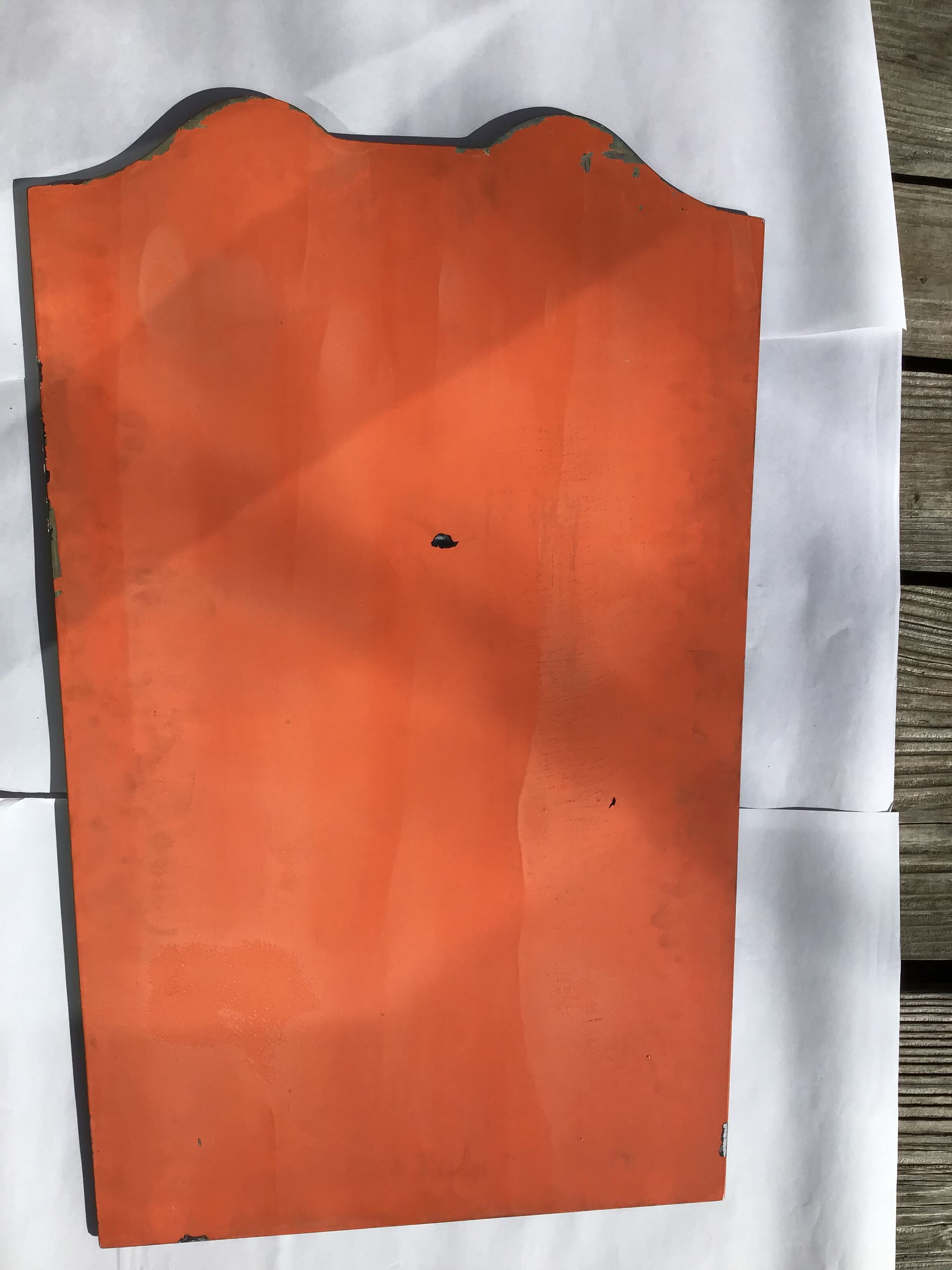 Bevelled mirror trapeze two waves at the top