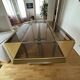 Dining table in brass and smoked glass, Italchrome