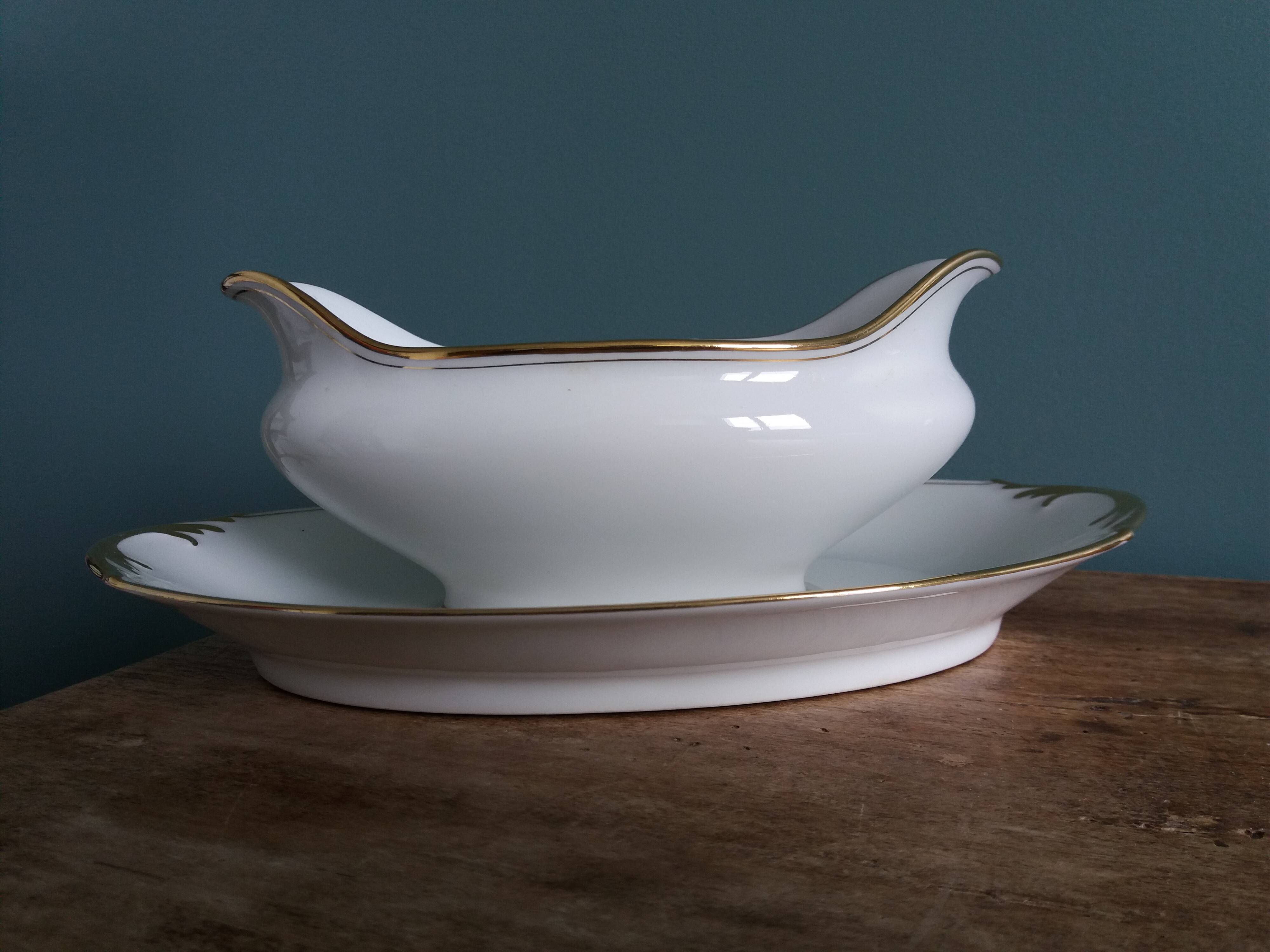 Betoule and Legrand Limoges porcelain sauceboat