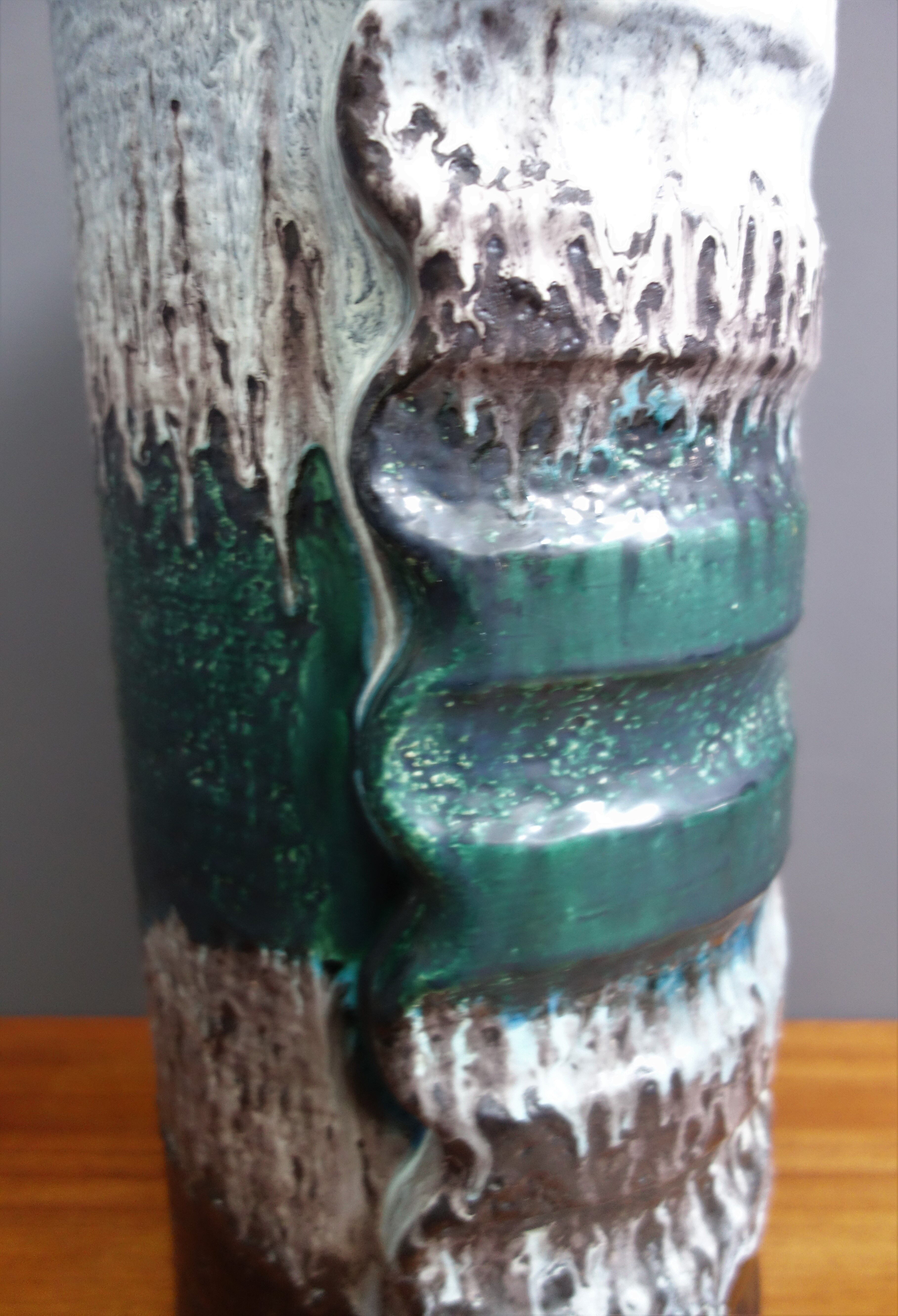 Green and white floor vase by Dumler & Breiden 1970s