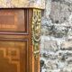Louis XVI style bedside table in bronze, marble and ceramic