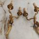 Brass candlestick wall lamps