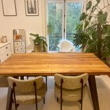 Wood and metal dining room lounge table