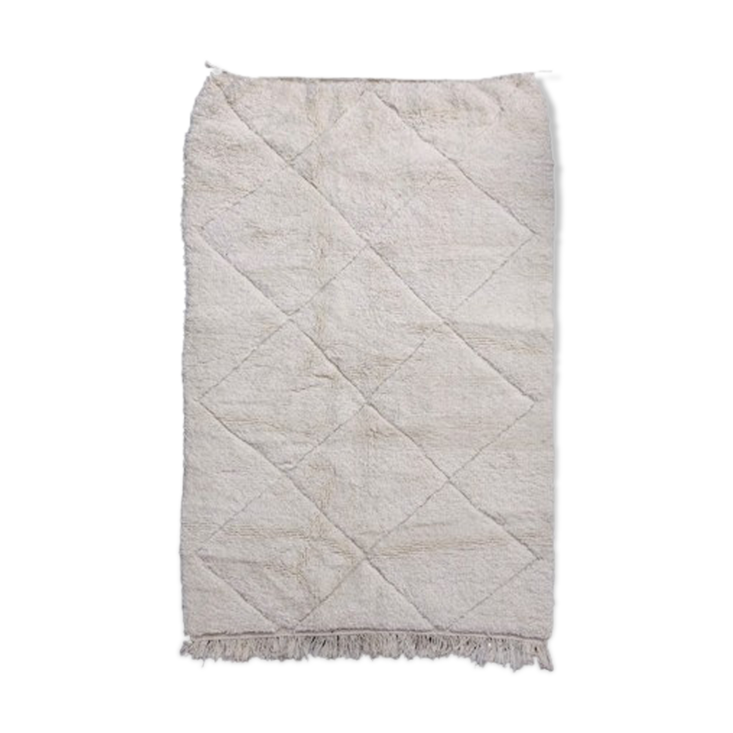 Berber carpet wool White 125x190 cm