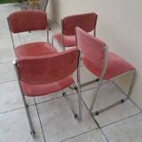 4 vintage chrome chairs from the 70s