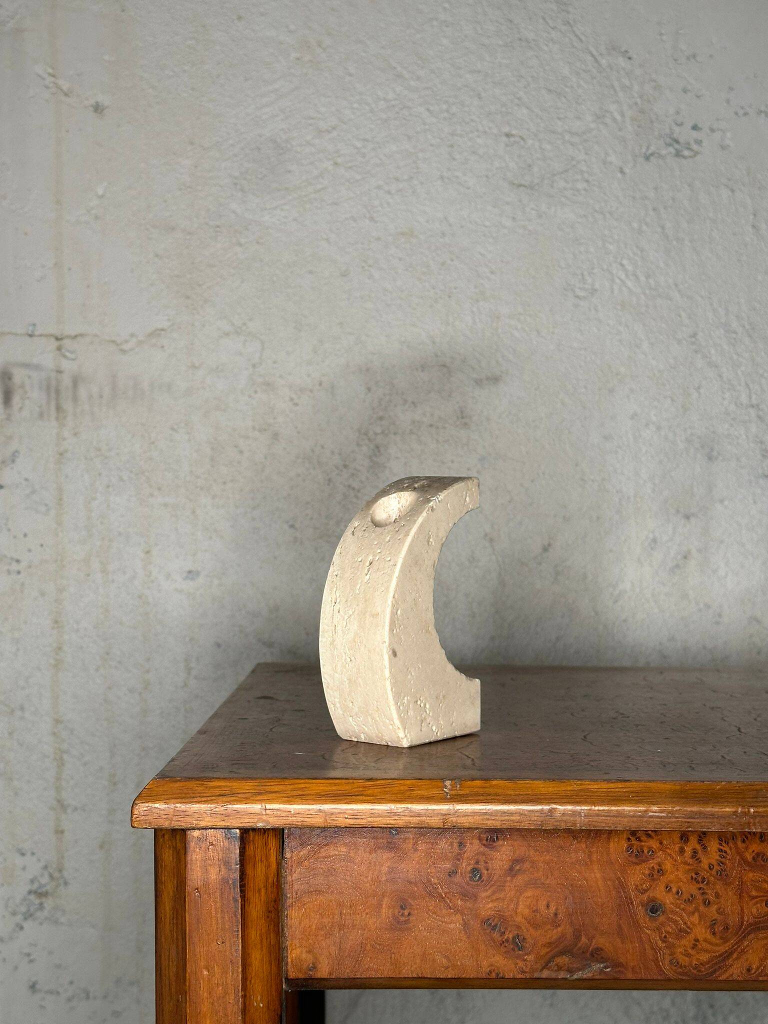 Travertine candle holder