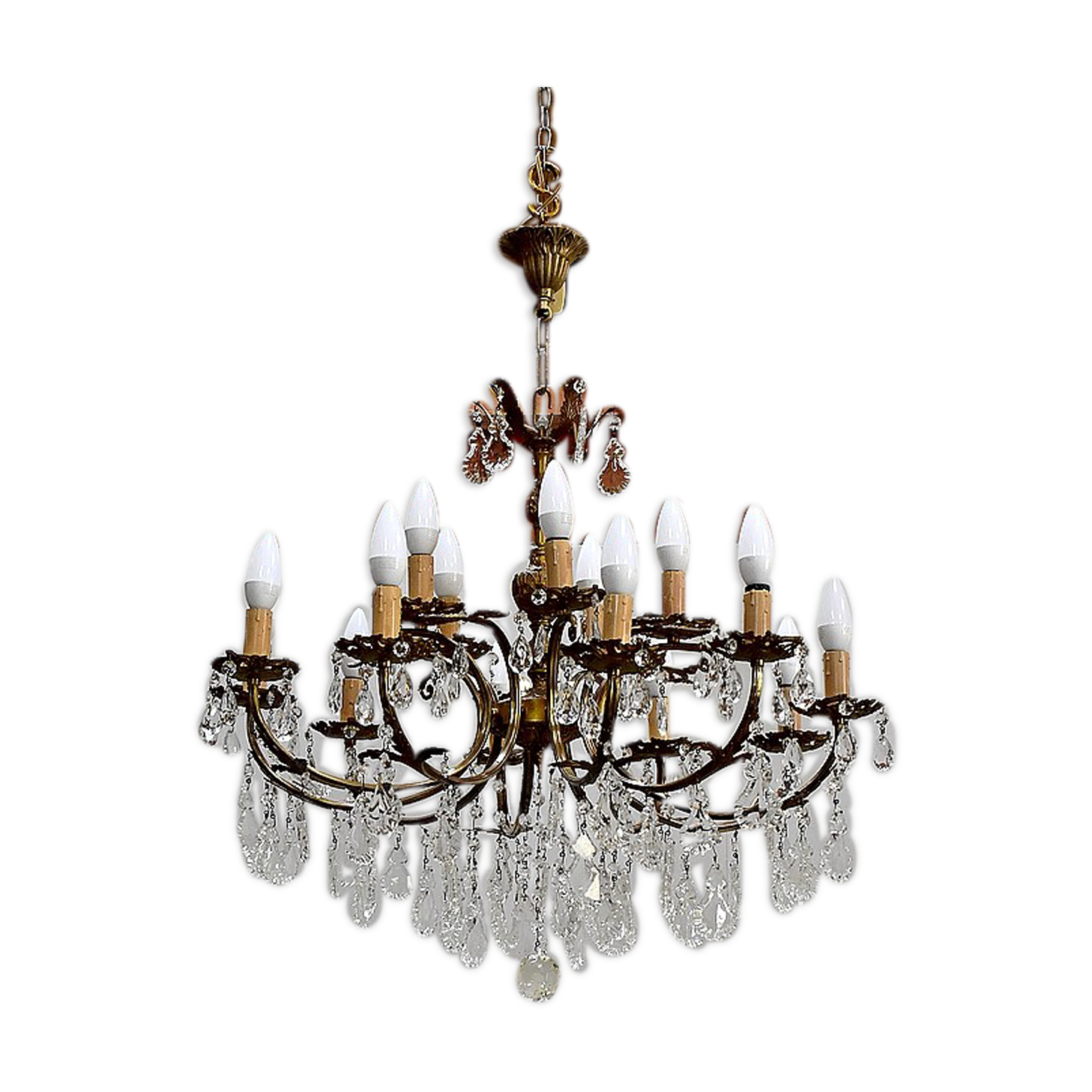 Crystal chandelier mid 20th