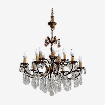 Crystal chandelier mid 20th