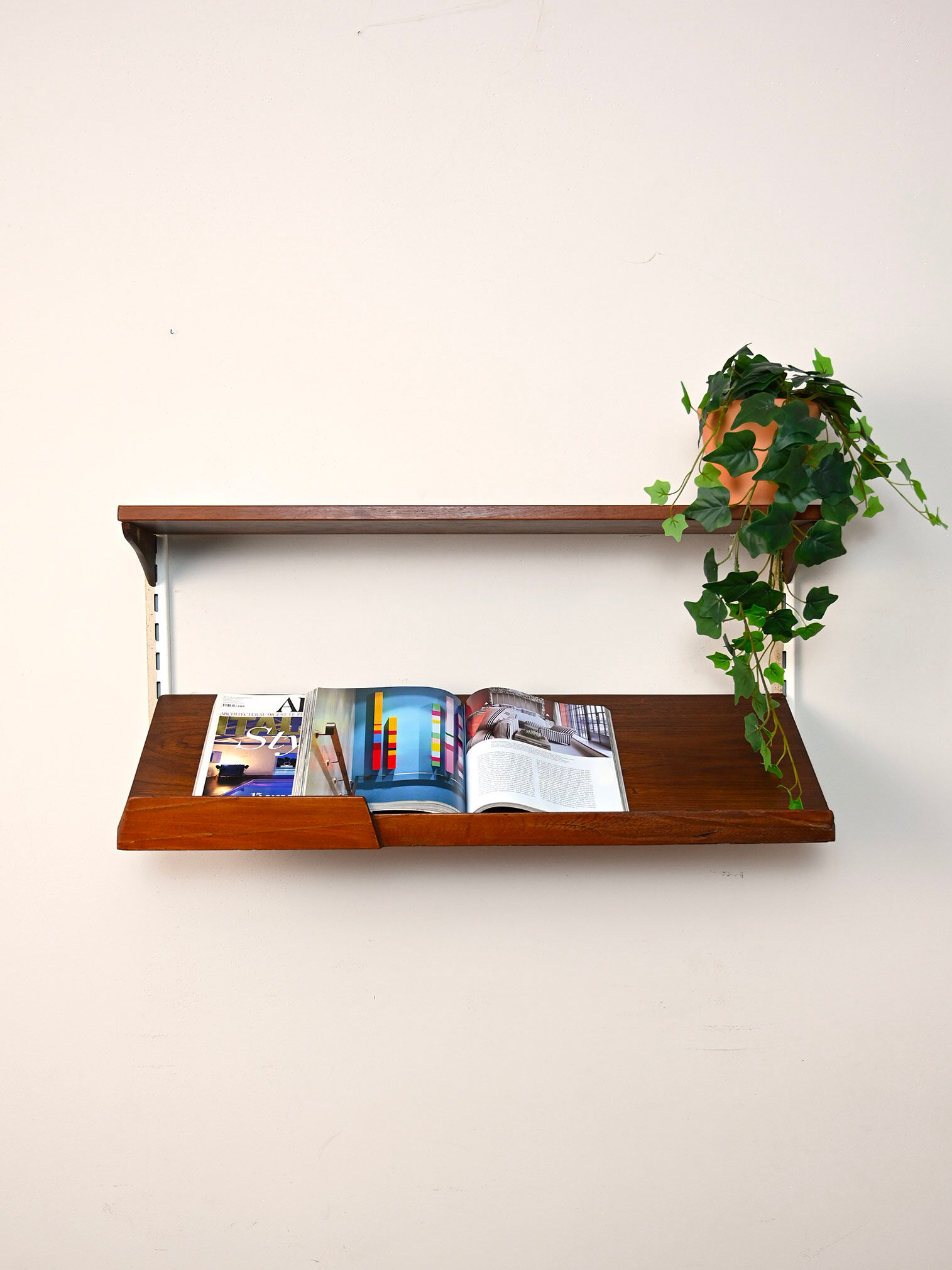 Swedish wooden shelving unit