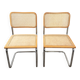 Pair of Marcel Breuer Cesca B32 chairs made in Italy