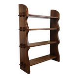 Vintage brutalist solid wood shelf, 1950s