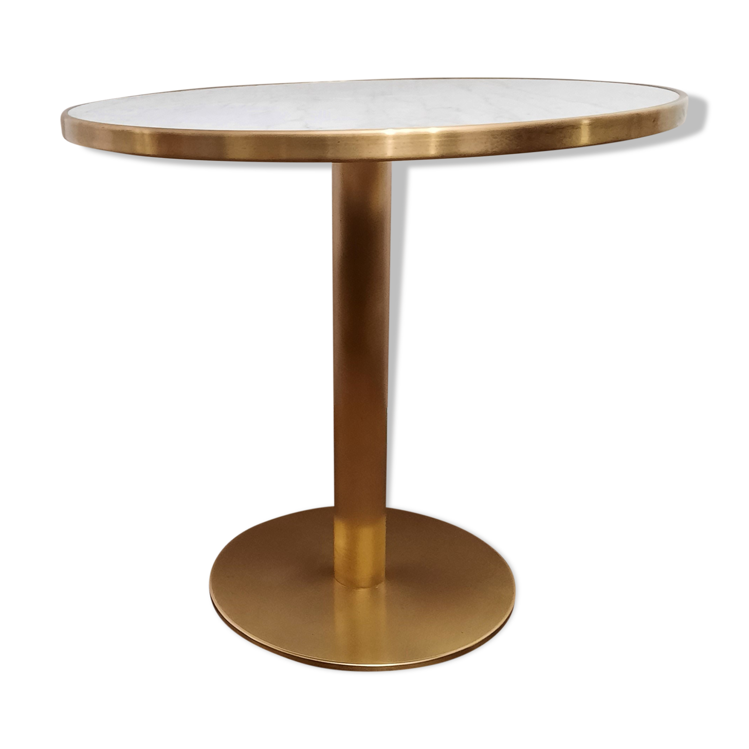 Table marble square diam. 80 cm brass brass brass foot brass