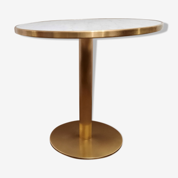 Table marble square diam. 80 cm brass brass brass foot brass