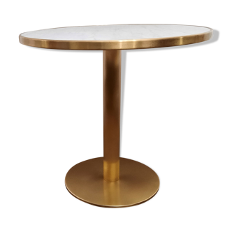 Table marble square diam. 80 cm brass brass brass foot brass