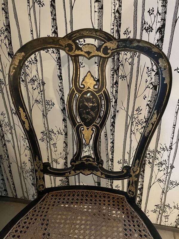Chaise bois noirci