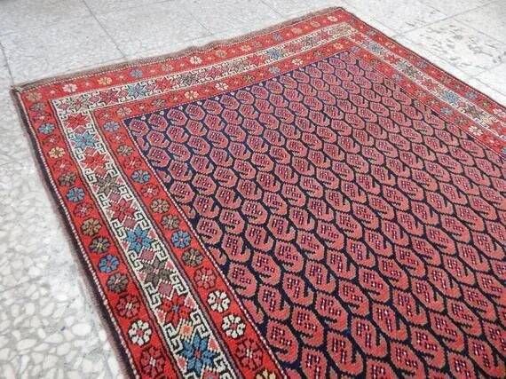 Vintage Turkish hallway rug 112x405 cm