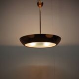 Copper UFO chandelier Bauhaus by Josef Hurka, 1930s